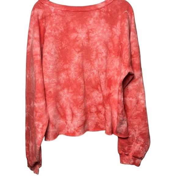 RETRO BRAND CREWNECK CROPPED SWEATSHIRT SIZE XL TIE DYE REDDISH LONG SLEEVE - Picture 4 of 7
